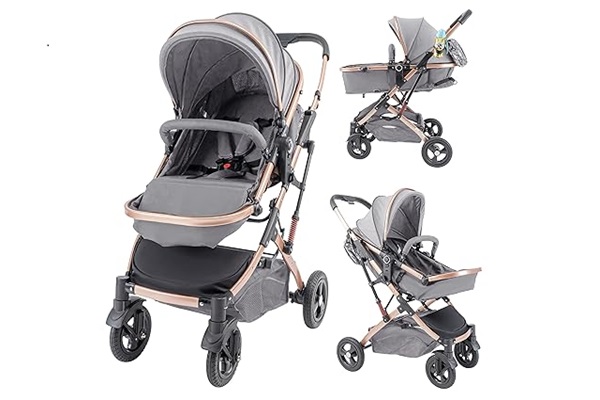 BABY K 2 in 1 Convertible Baby Pram Stroller